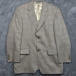 Christian Berg Blazer Jacket Men's Size‎ 44R Wool Silk Brown Tweed Check Sweden